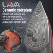 CHI Lava Clothing Iron, Steam Iron for Clothes with Lava Ceramic Soleplate & Retractable Cord, Black