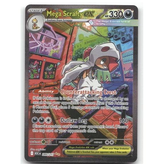 2026 Mega Evolution Ascended Heroes Mega Scrafty EX SAR Secret Rare Etched #285/217 Pokemon Trading Card
