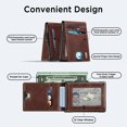 thumbnail image 2 of Funda plegable Wallet Umoven de piel con bloqueo RFID, marrón y rojo, 2 of 6