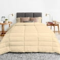 thumbnail image 2 of 5 Piece Luxury Long Box Pattern Comforter By D.N.G. BEDDINGS Set Premium Super Soft, All Season, 800 Thread Count, 100% Egyptian Cotton, Twin/Twin XL Size Ivory Color, 2 of 5