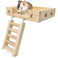 thumbnail image 1 of Wood Bird Perch-Toys and Accessories for Parrot, Parakeet, Syrian Hamster, Ferret, Chinchilla, Guinea Pig-Hamster Play Stand Platform with Ladder, 1 of 5