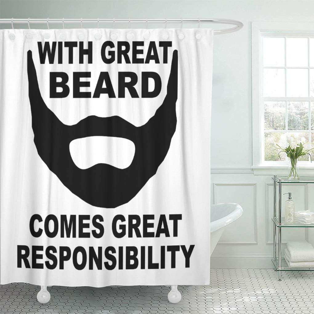 Beard Gift Happy Father's Day Polyester Fabric Shower Curtain Set Bathroom Decor 