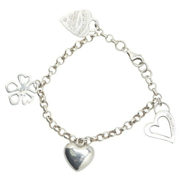 Pre-Owned Tiffany 4 Charm Return to Bracelet SV925 Silver Women's TIFFANY&Co. (Good)