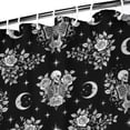 thumbnail image 3 of Black Skeleton Rose Moon Pattern Shower Curtain 84"x72" ,Bathroom Decorative Shower Curtains Set with 12 Hooks,Modern Waterproof Washable Shower Curtain, 3 of 6