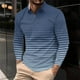 thumbnail image 2 of Kalauyu Mens Quarter Zip Shirt Long Sleeve Color Block T Shirts for Men Lightweight Casual Striped Golf Polos, 2 of 5