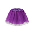 thumbnail image 3 of Women Elastic 4 Layered Tulle Tutu Skirt for Marathon Running, Purple, 3 of 4
