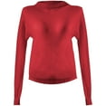 thumbnail image 3 of Pullover Sweaters for Women 2025 Long Sleeve Crewneck Loose Plain Basic Knitted Sweater Tops Fall Winter Outfits, 3 of 7