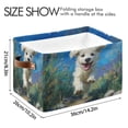 thumbnail image 3 of 1-Pack Square Closet Organizers with Handles Open Basket Bins The Dog Is Running Storage Basket for Home Office, 3 of 7