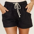 thumbnail image 3 of Women Loose Casual Shorts Elastic High Waist Drawstring Side Pockets Women Summer Casual Shorts Black XL, 3 of 6