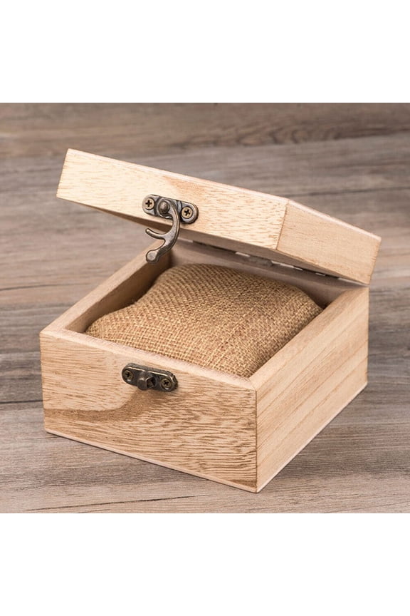 Natural Wooden Watch Box Unpainted Storage Case Classic Jewelry Display Box