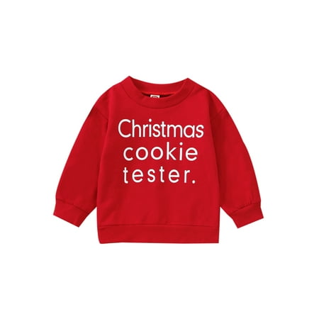 

Bagilaanoe Toddler Baby Girl Boy Christmas Sweatshirt Long Sleeve Letter Print Pullover 6M 12M 18M 24M 3T 4T 5T Kids Fall Loose Tee Tops