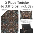 thumbnail image 4 of Boho Floral Wildflower Black and Orange Toddler Bed Comforter Bedding Set Girl by Sweet Jojo Designs, 4 of 7