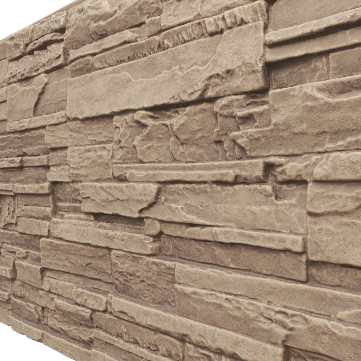 Ekena Millwork 48 5/8"W x 24 3/4"H x 1 1/4"D Cascade Stacked Stone, EverStone Faux Stone Siding Panel, Valley Spring