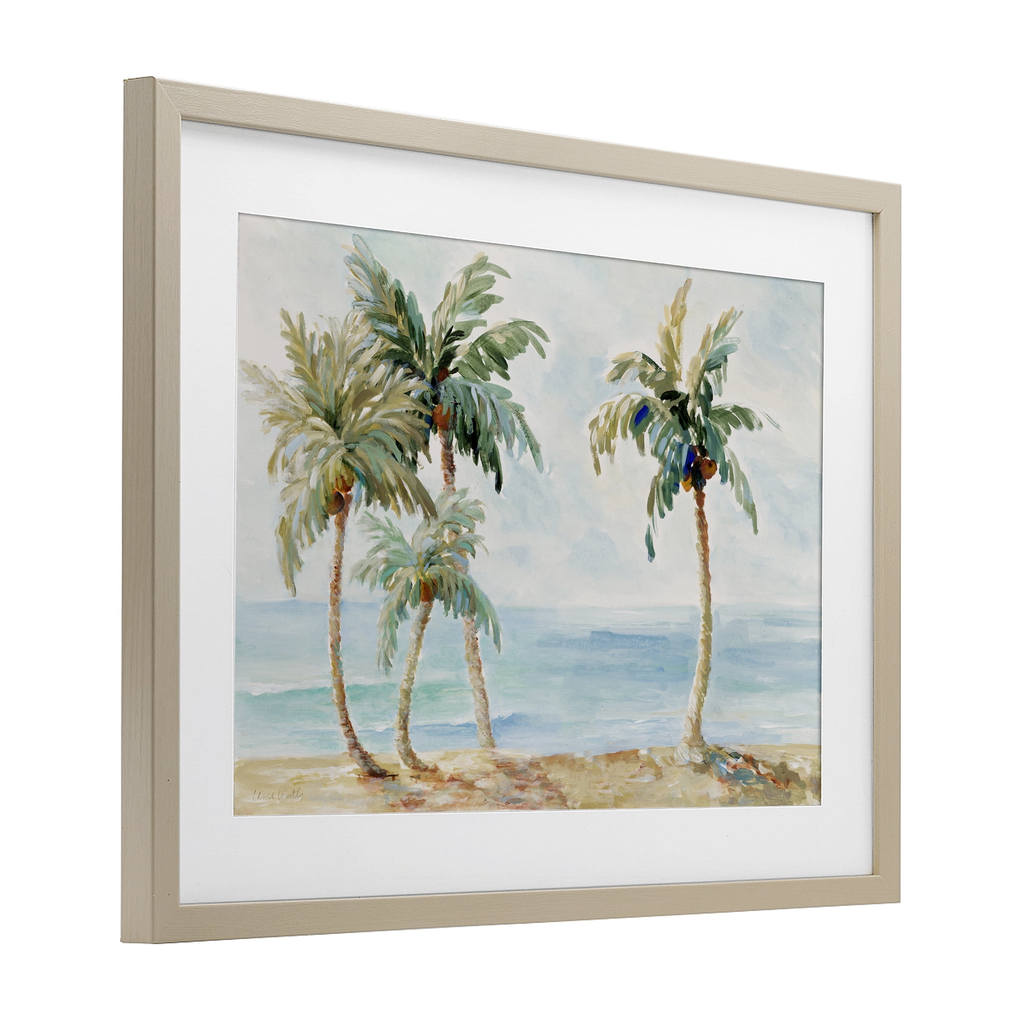 Stupell Industries Palm Trees in Paradise Birch Framed Print Under Glass, design by Lanie Loreth