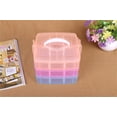 thumbnail image 2 of 3 Tier Stackable Adjustable Compartment Slot Bead Craft Jewellery Tool Storage Organiser Snap-lock Tray Container, with 18 Compartments, Casewin Container Box Mix Color, 2 of 7