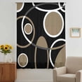 thumbnail image 3 of Black Brown Sheer Curtains 96 Inches Long, White Circle Modern Minimalist Geometric Light Filering Curtains, Privacy Drapes Simi Floor to Veiling Curtain for Living Room Bedroom Window Treatment, 3 of 9