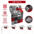 thumbnail image 5 of Red Grey Checkered Table Runner 90 Inches Long, Farmhouse Animals Tree Retro Cotton Linen Table Runners Dresser Scarves, Decorative Fabric Tabletop Scarf Furniture Cover for Home Dinner Party 13"x90", 5 of 9