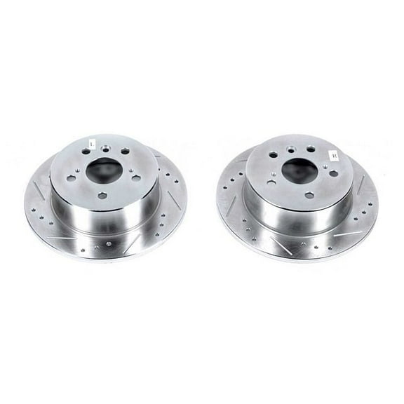 Power Stop Rear Pair of Drilled and Slotted Brake Rotors JBR1576XPR Fits select: 2012-2017 TOYOTA CAMRY, 2013-2018 TOYOTA AVALON