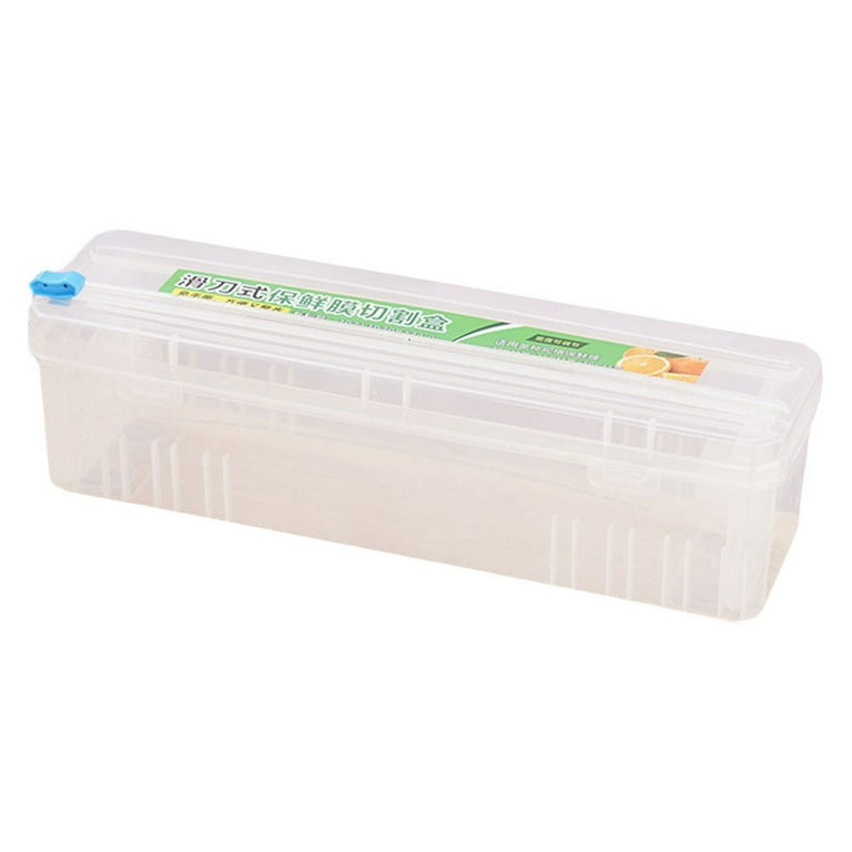 Plastic Cling Wrap Storage Holder with Slide Cutter Cling Film