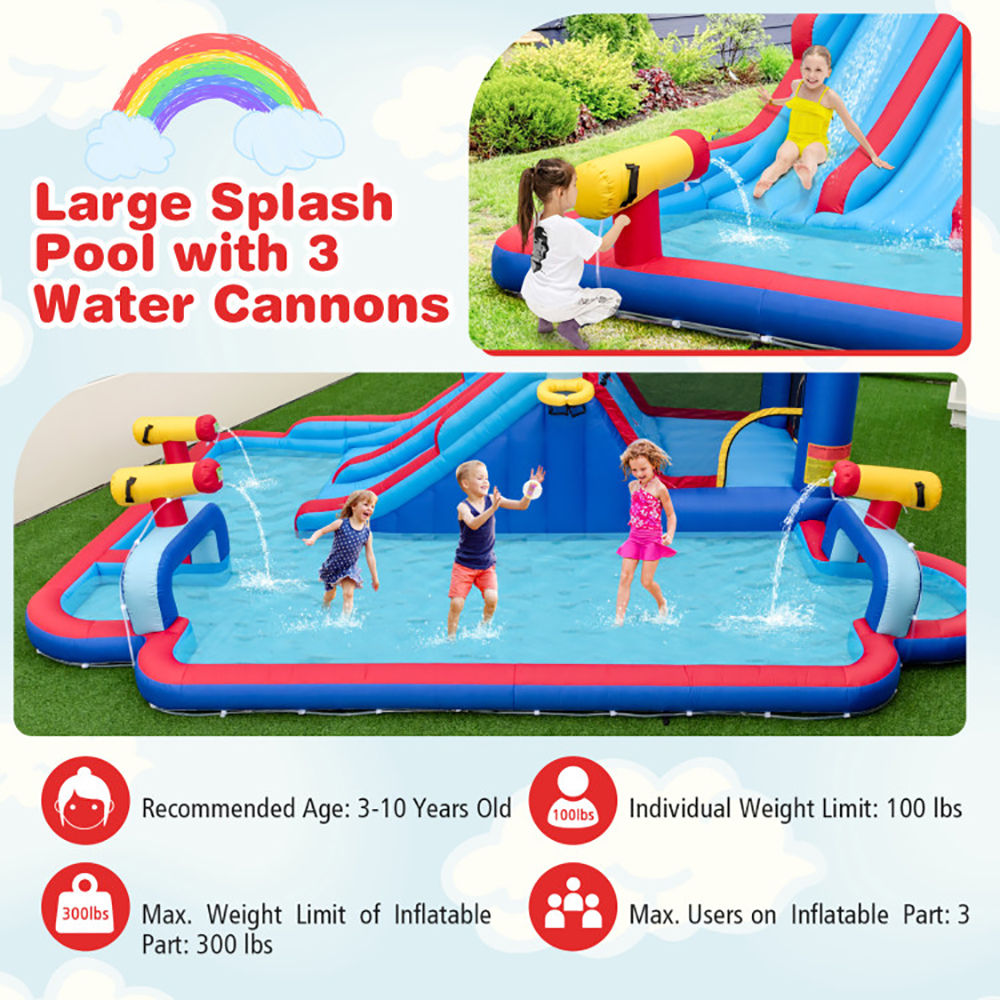 Aimee Lii Inflatable Water Slide Park for Kids Backyard Outdoor Fun (without Blower), Water Slides Inflatables for Kids, Toddlers Boys Girls Backyard Party Gifts