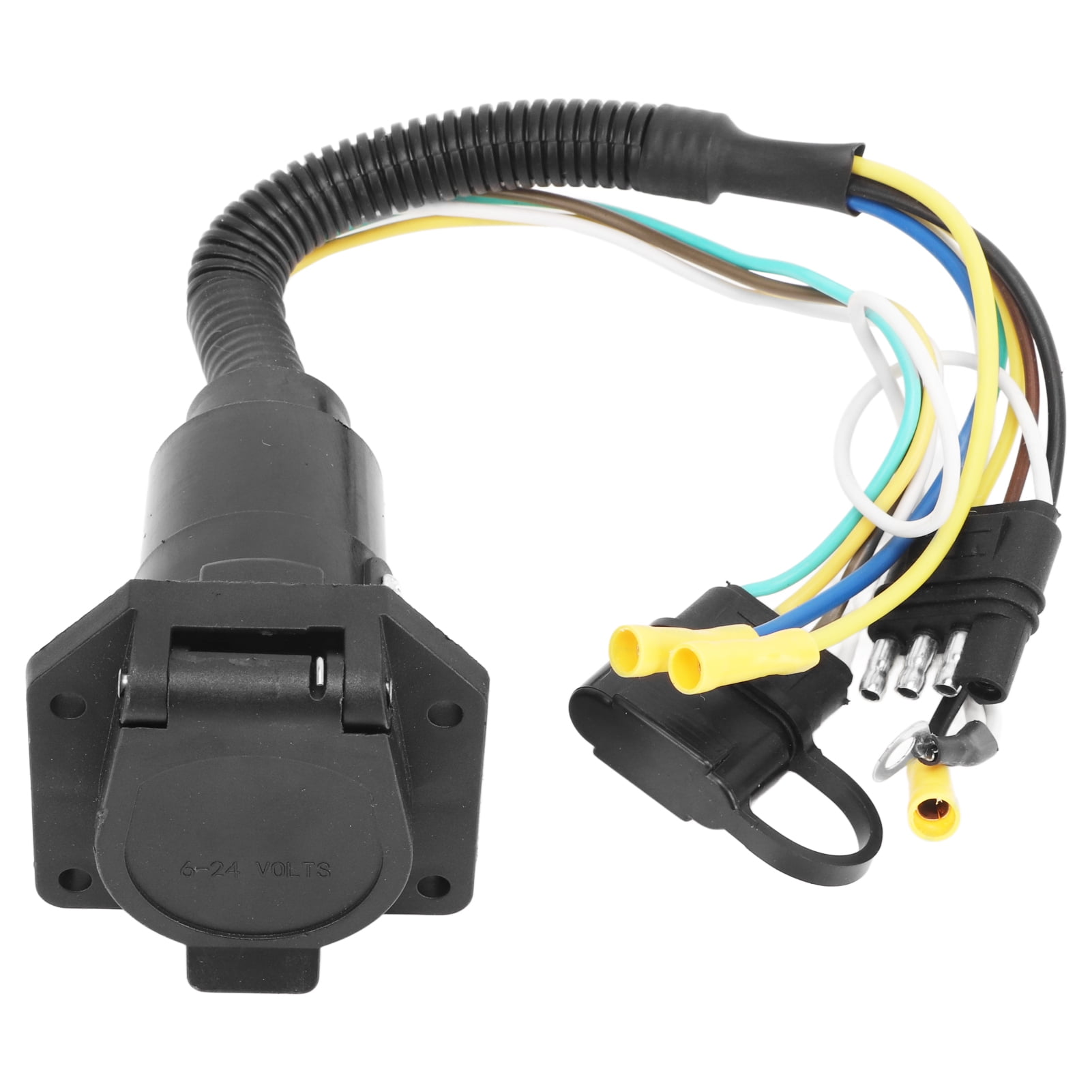 Trailer Plug Adapter, 4 Way Flat To 7 Way RV Blade 12V Trailer Wiring