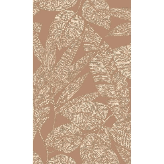 Red Digital Leaf Outline Botanical Printed Non-Woven Non-Pasted Textured Wallpaper 57 Sq. Ft.