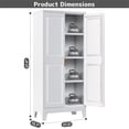thumbnail image 2 of Metal Kitchen Pantry Cabinet with 2 Doors and 3 Adjustable Shelves, 2 of 7
