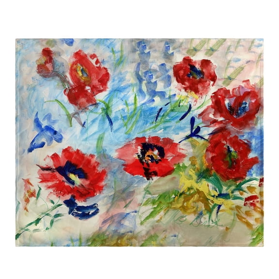 Betsy Drake Interiors Red Poppies Throw