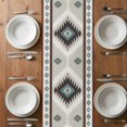 thumbnail image 6 of Turquoise Gray Boho Table Runner - 48 Inch Long, Kitchen Dining Table Runner Dresser Scarves, Southwestern Ethnic Geometric Farmhouse Decor for Coffee Tables Wedding Party Banquet, 6 of 8