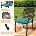 thumbnail image 4 of 9-Piece Patio Dining Set for 8, All Weather Cast Aluminum Outdoor Funiture Table and Chairs Set - 94.5” Rectangular Table and 8 Cushioned Dining Chairs, 2" Umbrella Hole, Ocean Blue, 4 of 8