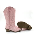 thumbnail image 5 of XIMIN Sparkly Boots for Girls Cowboy Boots Square Toe Kids Boots Embroidered Western Boots Cow Girl Boots Mid Calf Boots Girl Cowboy Boots (2.5-3 Years, Pink), 5 of 5