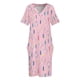 thumbnail image 3 of Vestido holgado con bolsillos para mujer, con estampado decorativo de raquetas de tenis vintage sobre fondo rosa., 3 of 6