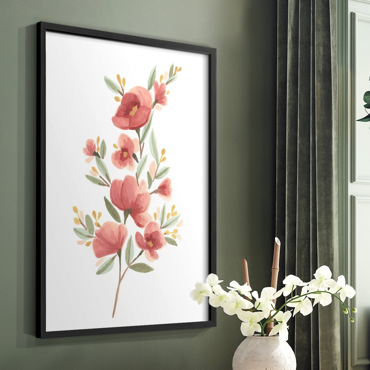 Wildflower Sprig III Framed Print - Solid Wood in Single Picture Frame Solid Wood 2 Framed Print
