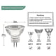 thumbnail image 4 of 12-Pack of 20W Mr11 Halogen Lamps 12V Dimmable Gu4 Base 2700K Warm White for Ceiling Lighting, 4 of 5