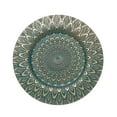thumbnail image 2 of BalsaCircle 6 Round 13 in Teal Plastic Charger Plates Embossed Peacock Design Party Events Decorations Supplies, 2 of 8