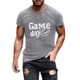 thumbnail image 2 of Gamivast Running Shirts for Men Game Day Distressed Football Graphic Crew Neck Short Sleeve T Shirts Gym Shirts Soft Breathable Material Workout Outfits, 2 of 5