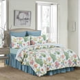 thumbnail image 3 of Shellwood Sound King 3 Piece Quilt Set Summer Beach Ocean Coastal Reversible Machine Washable Lightweight Bedspread Coverlet, 3 of 7