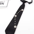 thumbnail image 2 of Hzzsbu Ladies Bow Tie, Retro Pearl Bowtie Necktie For Women Fashion College Uniform Shirt Neck Ties Women's Tie for Wedding Party, 2 of 7
