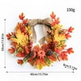thumbnail image 6 of kjfeif Halloween Wreath,Festival Garland Fall Pumpkin Wreath Pillar Candle Wreath Decor for Table Autumn Maple Wreath Halloween Wreath Flower Centerpiece for Table Plastic Resin, 6 of 9
