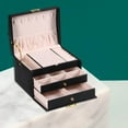 thumbnail image 4 of tredstone 3 Layer Jewelry Box Removable Dividers Case 36 Ear Studs Waterproof Black, 4 of 8