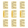 thumbnail image 1 of 30pcs Encanto de Letra, Encanto de Letra de Rhinestone Cristal Alfabeto Pulseras Colgante para Collar de Cuero, Dorado, E, 1 of 6