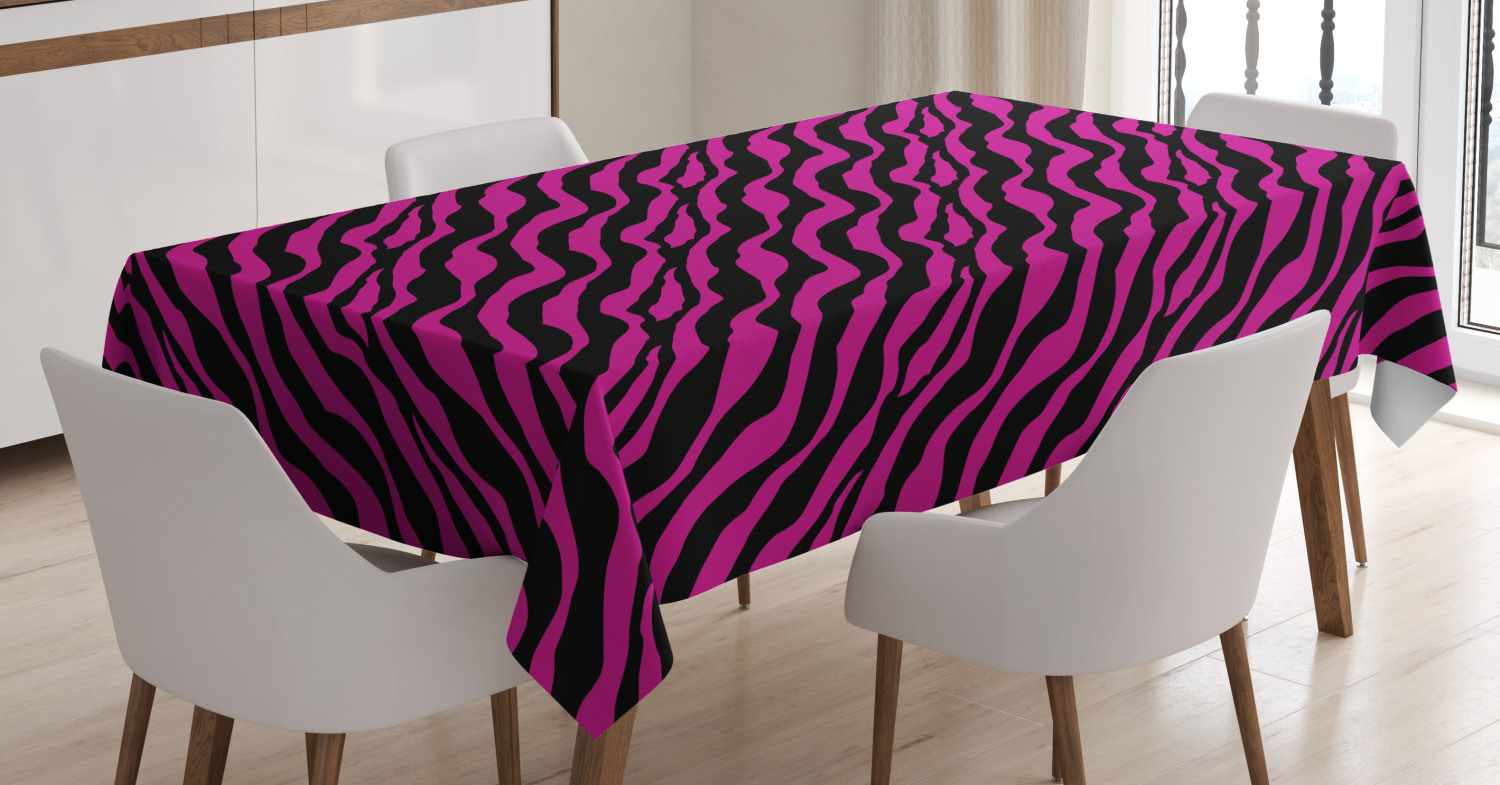Pink Zebra Tablecloth, Wild Zebra Background Stripes Savannah African