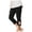 Black, variant on Girls Cropped Leggings Solid Color Stretch Snug Fitting Long Pant Leggings 3/4 Length Pants Bowknot Side Tie Sports Yoga Tight Pants