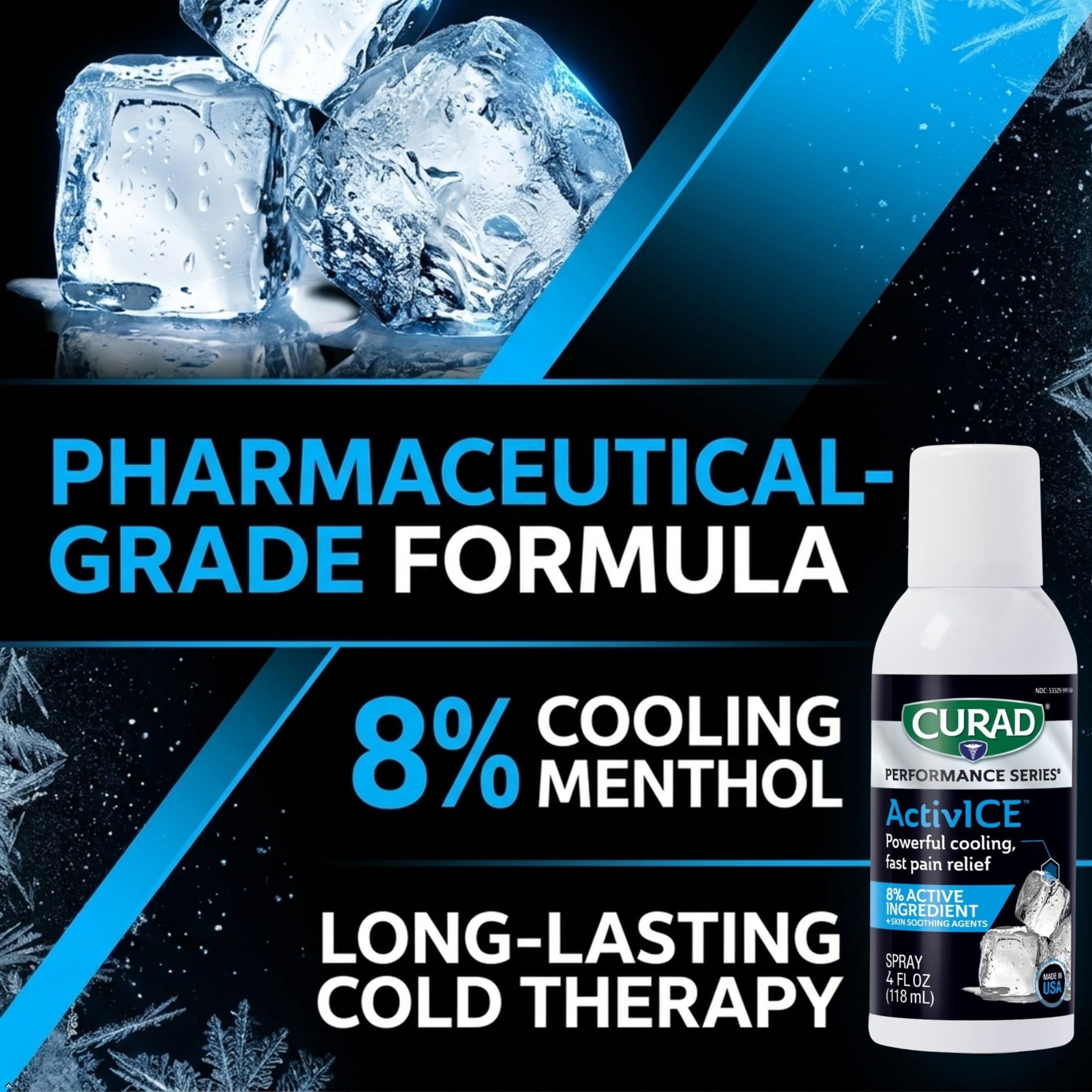 (2 pack) CURAD® ActivICE™ Cooling Spray, 4 oz