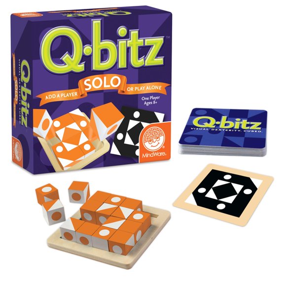 Juego Mindware Q-bitz Solo Orange con 20 tarjetas para +3 años