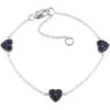 Cutie Pie 1/5 Carat T.G.W. Created Blue Sapphire Sterling Silver Heart Baby Bracelet, 5" with 1" Extender