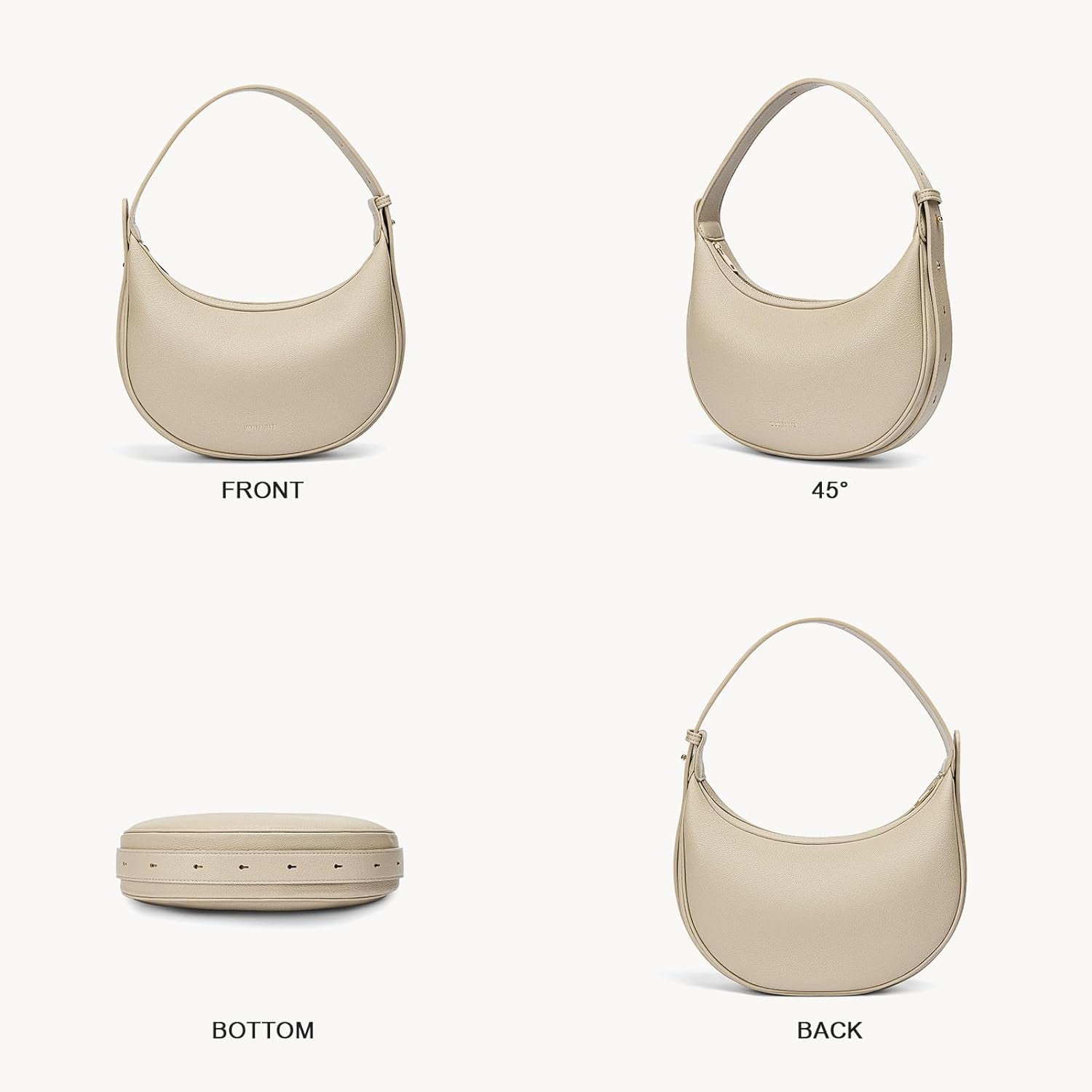 Crescent Shoulder Bag for Women Trendy Crossbody Hobo Purse Vegan Leather Clutch Handbag Adjustable Strap