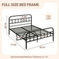 thumbnail image 5 of UHOMEPRO Full Size Metal Bed Frame with Headboard and Footboard, Vintage Victorian Style Platform Bed Frame, No Box Spring Needed, Easy Assembly, Center Support Bar, Black, 5 of 13