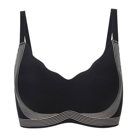 LIUCZHIOP Women Bras Underwear Seamless Minimizer Push-Up Lightweight Latex Tube Convertible Full Figure Black M