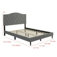 thumbnail image 4 of Home Design Mason Twin Upholstered Platform Bed with Button Tufted, Bed Frame with Curved Headboard for Adult, Gray, Easy Assembly, 4 of 6